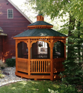 10 foot octagon wood gazebo with deluxe spindles