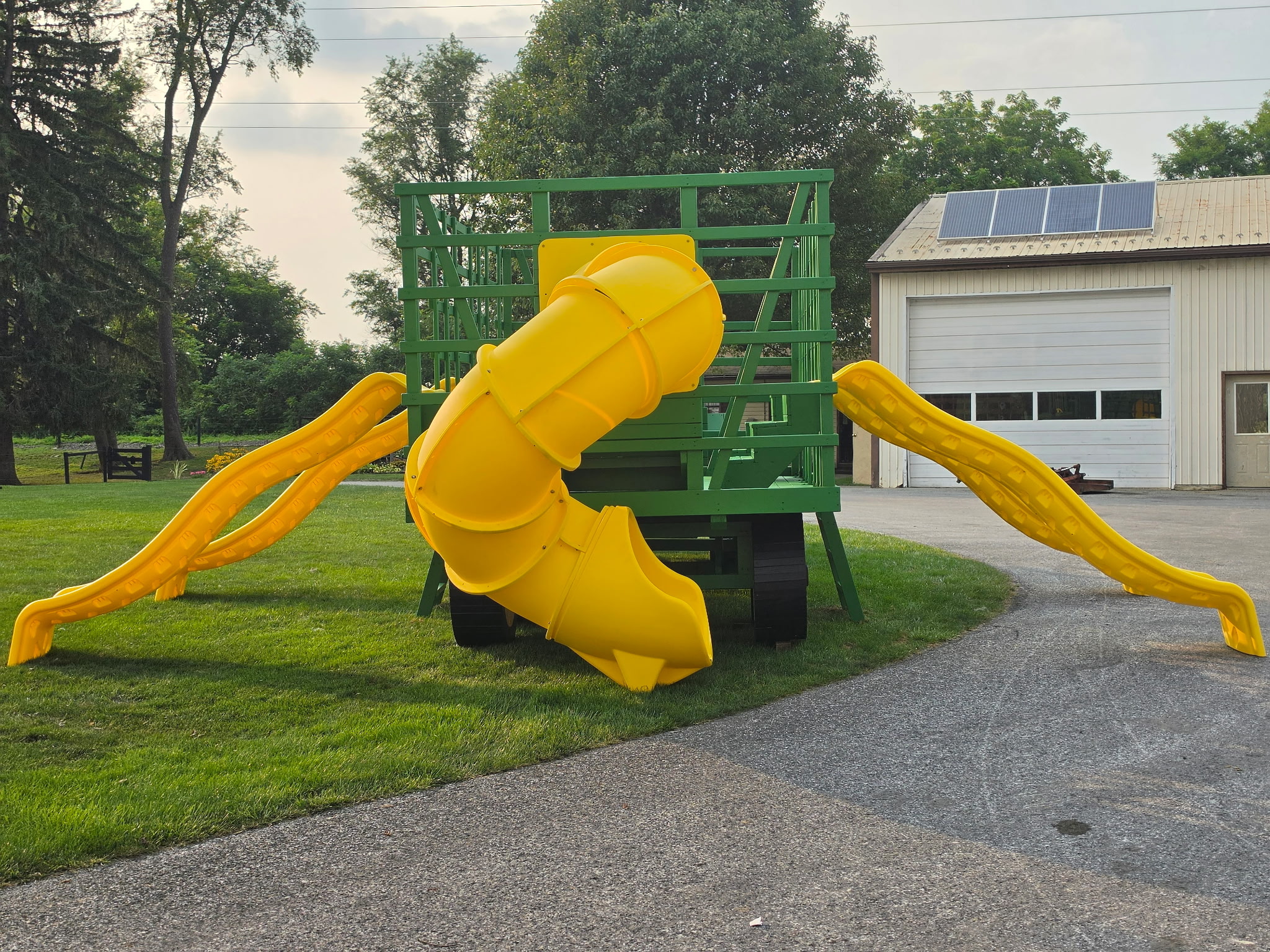 Large John Deer Tractor and Silage Wagon