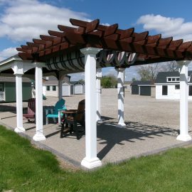 Display Sale 50% OFF 10x12 Artisan Cedar Pergola and EZ Shade Curtain