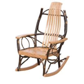 Hickory rocker with oak arms