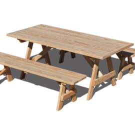 3’x6′ Picnic table with two 66″ benches