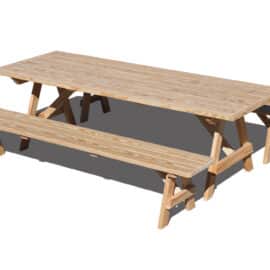 3’x8′ Picnic table with 8′ benches