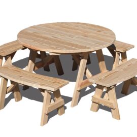48″ Round picnic table